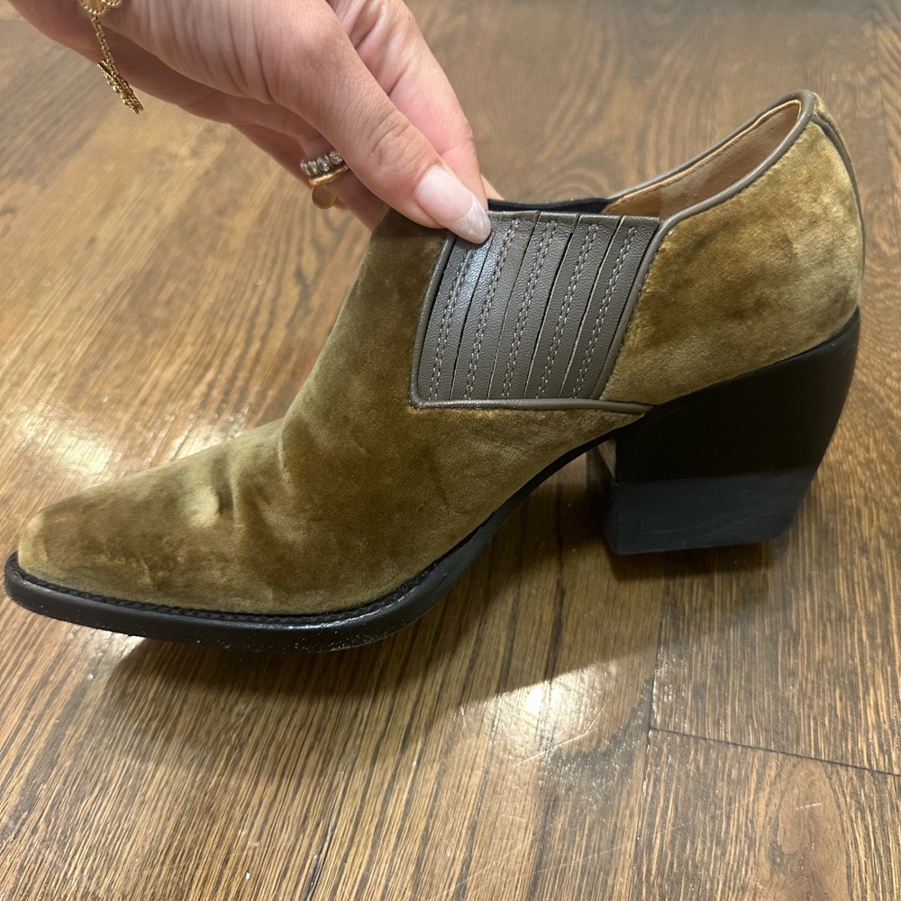 Chloe velvet fall ankle bootie